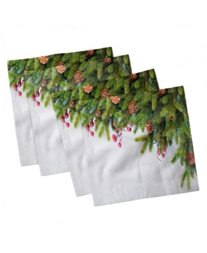 Ambesonne Christmas Set of 4 Napkins 18