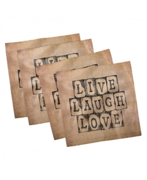 Ambesonne Live Laugh Love Set of 4 Napkins 18
