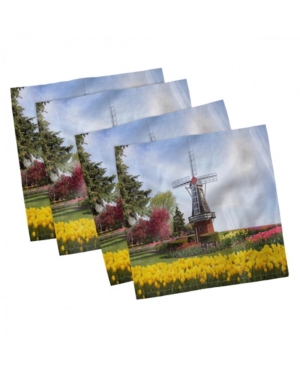 Ambesonne Windmill Set of 4 Napkins 18