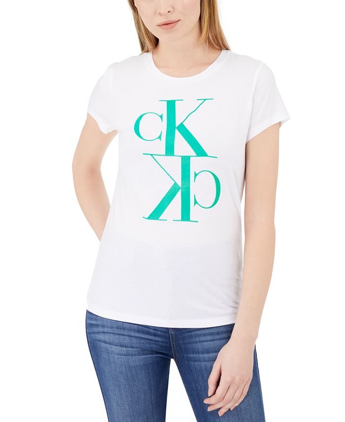 Calvin Klein Jeans Mirror-Logo T-Shirt & Reviews - Tops - Juniors - Macy's