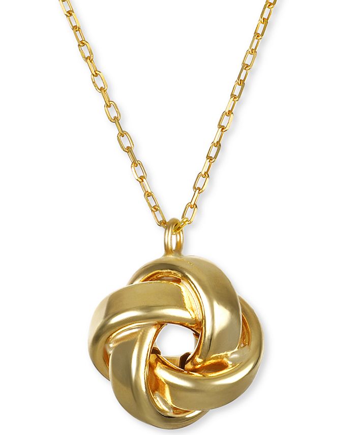 Italian Gold - Love Knot 18" Pendant Necklace in 14k Gold