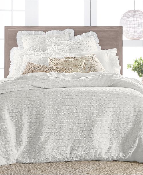 Lucky Brand Textured Woven Cotton 3Pc. King Duvet Set, Created for