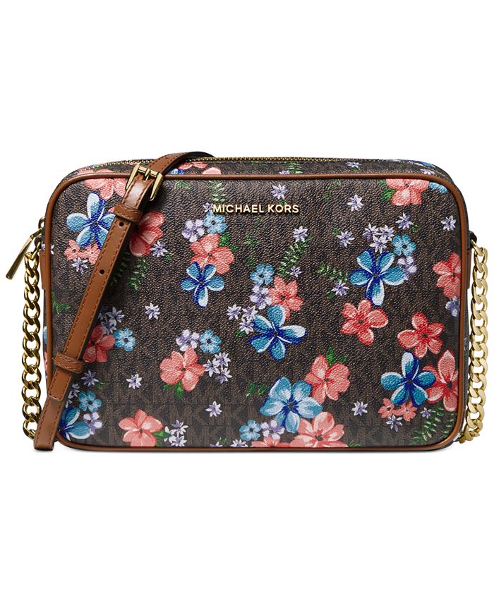 Michael Kors Jet Set East West Signature Floral Crossbody & Reviews -  Handbags & Accessories - Macy's