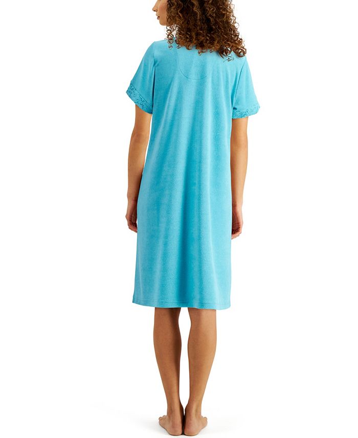 Miss Elaine Lace Trim Short Terry Zipper Robe Macy s