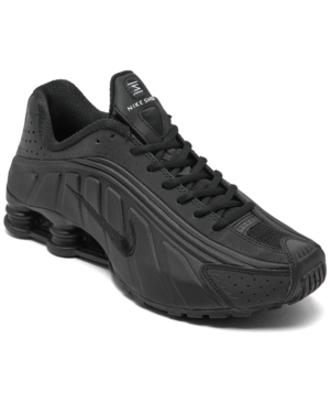 Nike Men's Shox R4 Running Sneakers From Finish Line In Black/black