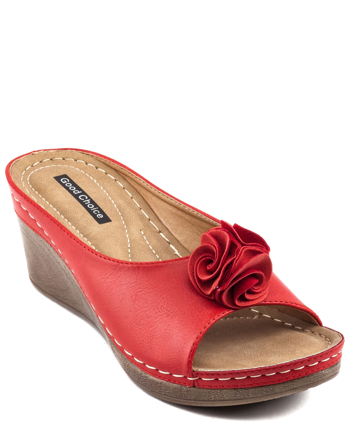 Women's Sydney Rosette Wedge Sandals - Blush