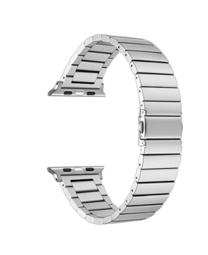 POSH TECH MEN AND WOMEN SILVER-TONE STAINLESS STEEL REPLACEMENT BAND FOR APPLE WATCH WITH REMOVABLE LINKS, 42M