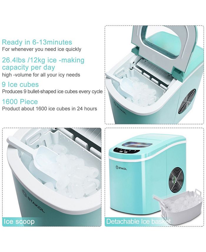 Costway Portable Compact Electric Ice Maker Machine Mini Cube Macy's