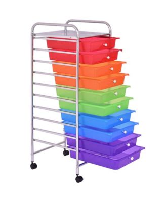10 Drawer Rolling Storage Cart Scrapbook Paper Office School Organizer