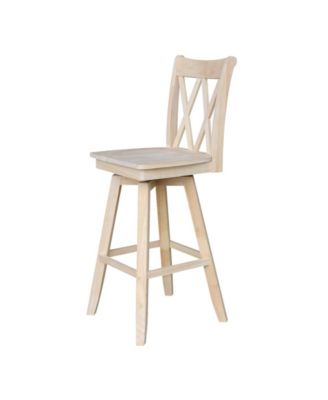 Double X Back Bar Height Stool with Swivel and Auto Return