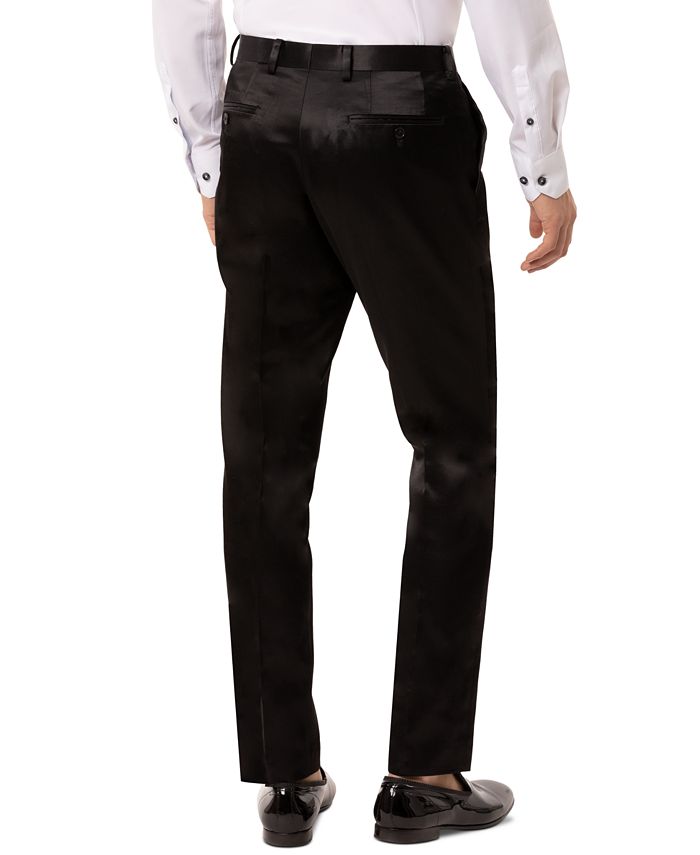 Tallia Men's SlimFit Black Solid Pleated Dress Pants Macy's