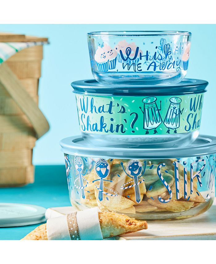 pyrex decorated food storage set