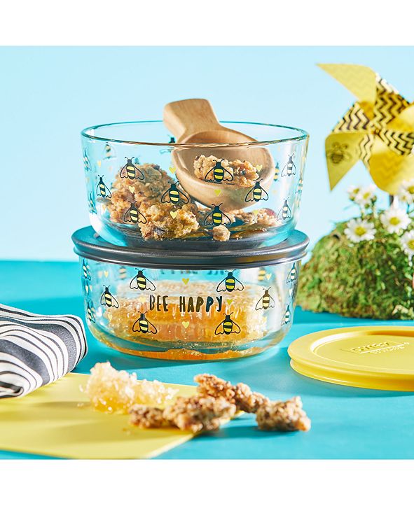 pyrex decorated food storage set