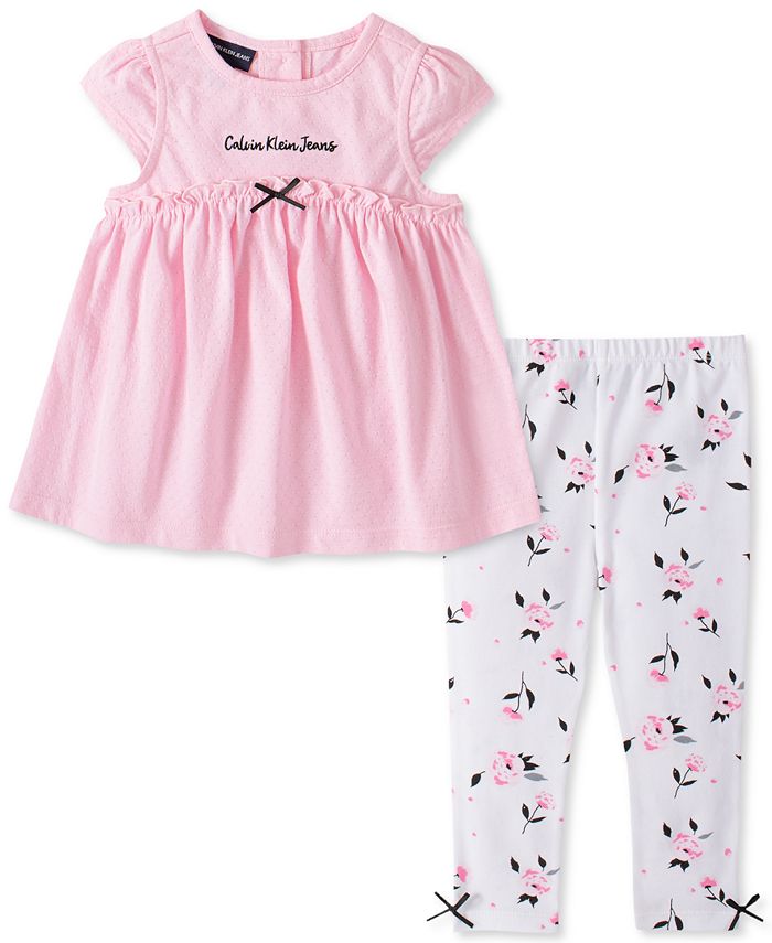 Calvin Klein Baby Girls Tunic and Floral Print Leggings Set Macy's