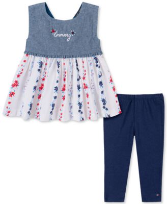 Tommy Hilfiger Little Girls Chambray Tunic&nbsp;Legging...