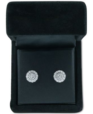 macys diamond halo cluster stud earrings