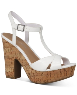 Sun + Stone Jamie T-Strap Platform Dress Sandals Created for Macy's Women's Shoes