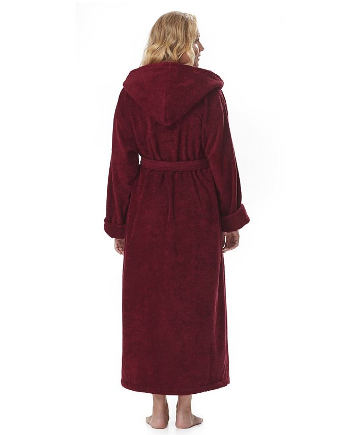 ARUS Women's Organic Hooded Full Length Turkish Cotton Bathrobe
