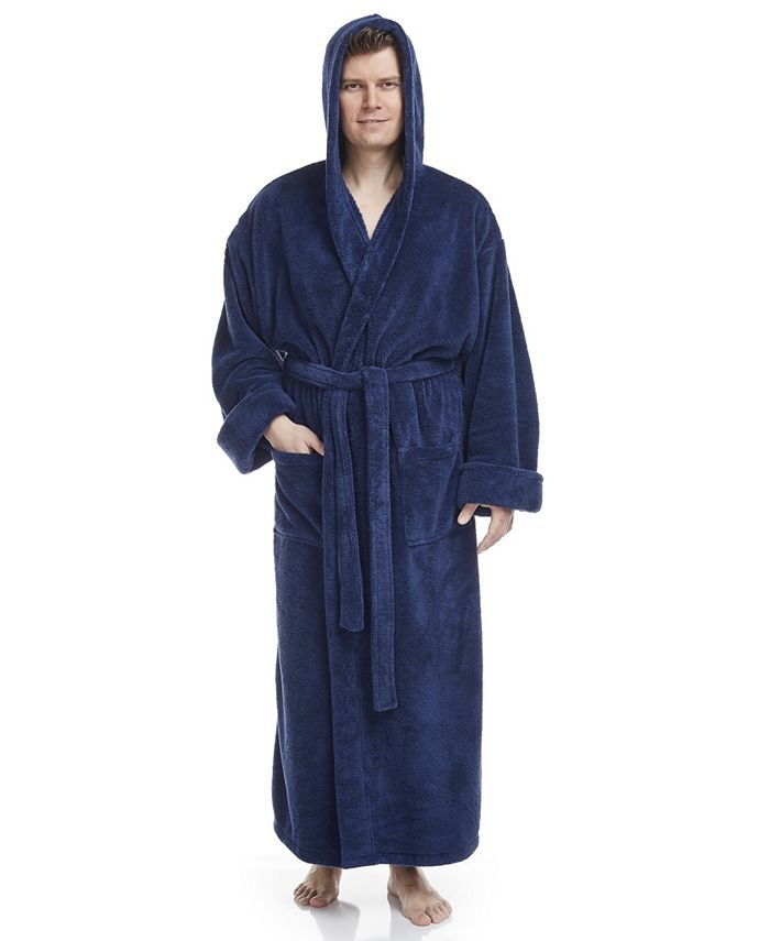 ARUS Men's Soft Fleece Robe, Ankle Length Hooded Turkish Bathrobe Macy's