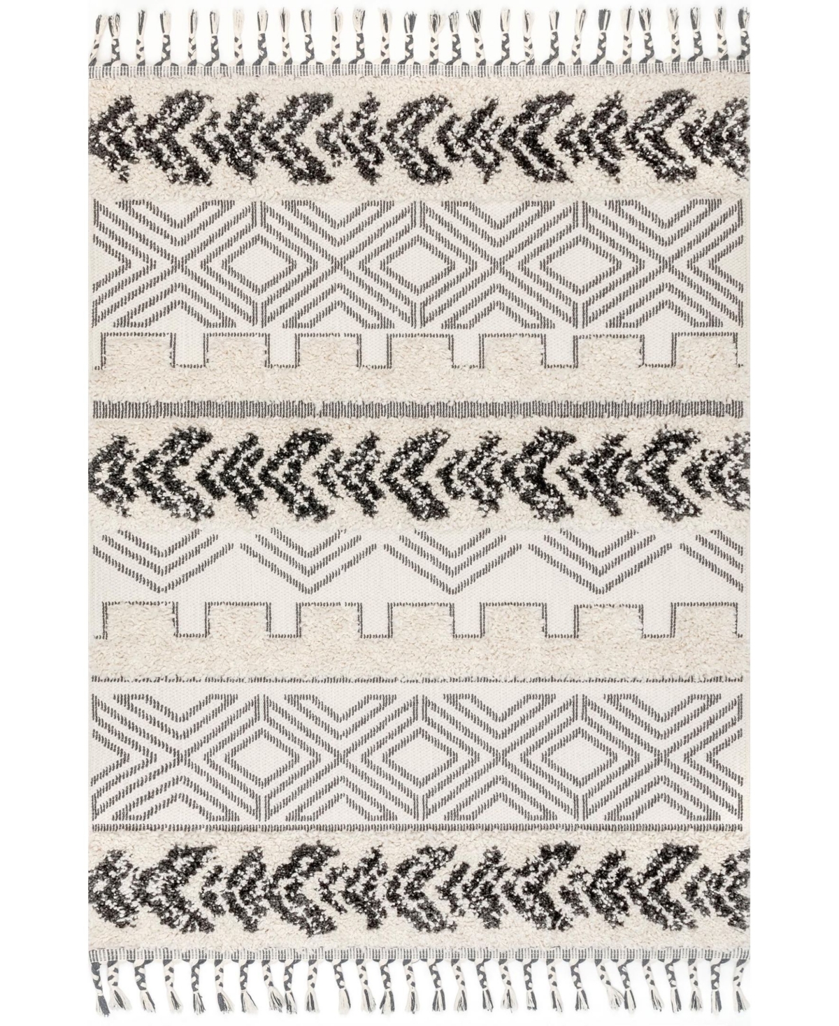 nuLoom Altos Contemporary Branwen Silver 6'7in x 9' Area Rug - Light Gray