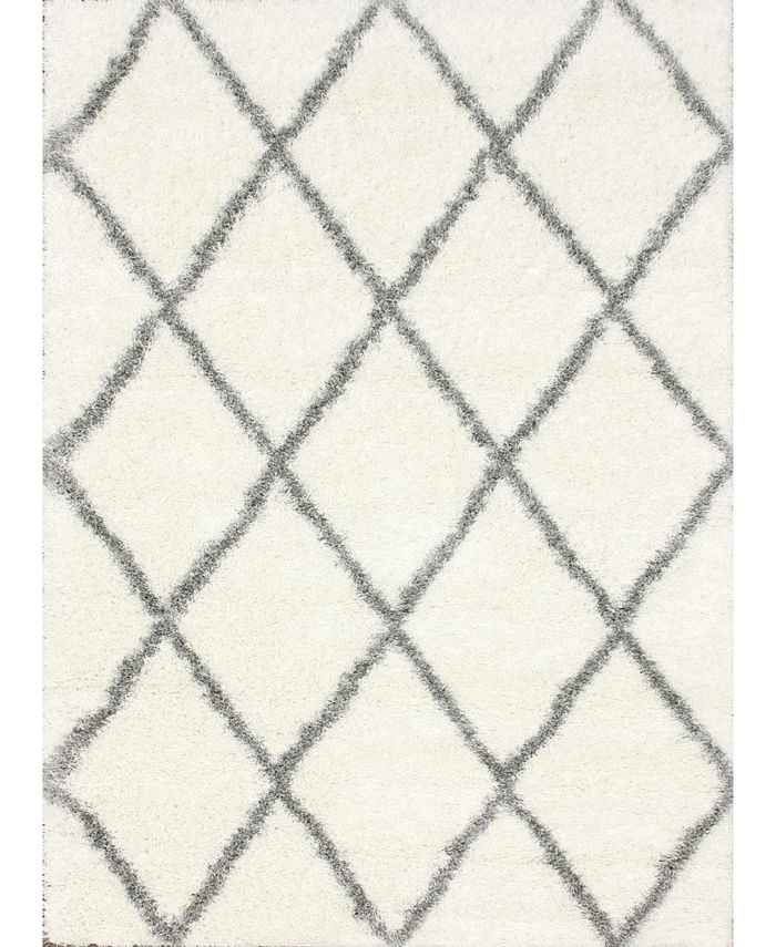 nuLoom Plush Shag Soft and Plush Diamond Gray 7'10" x 10' Area Rug Macy's
