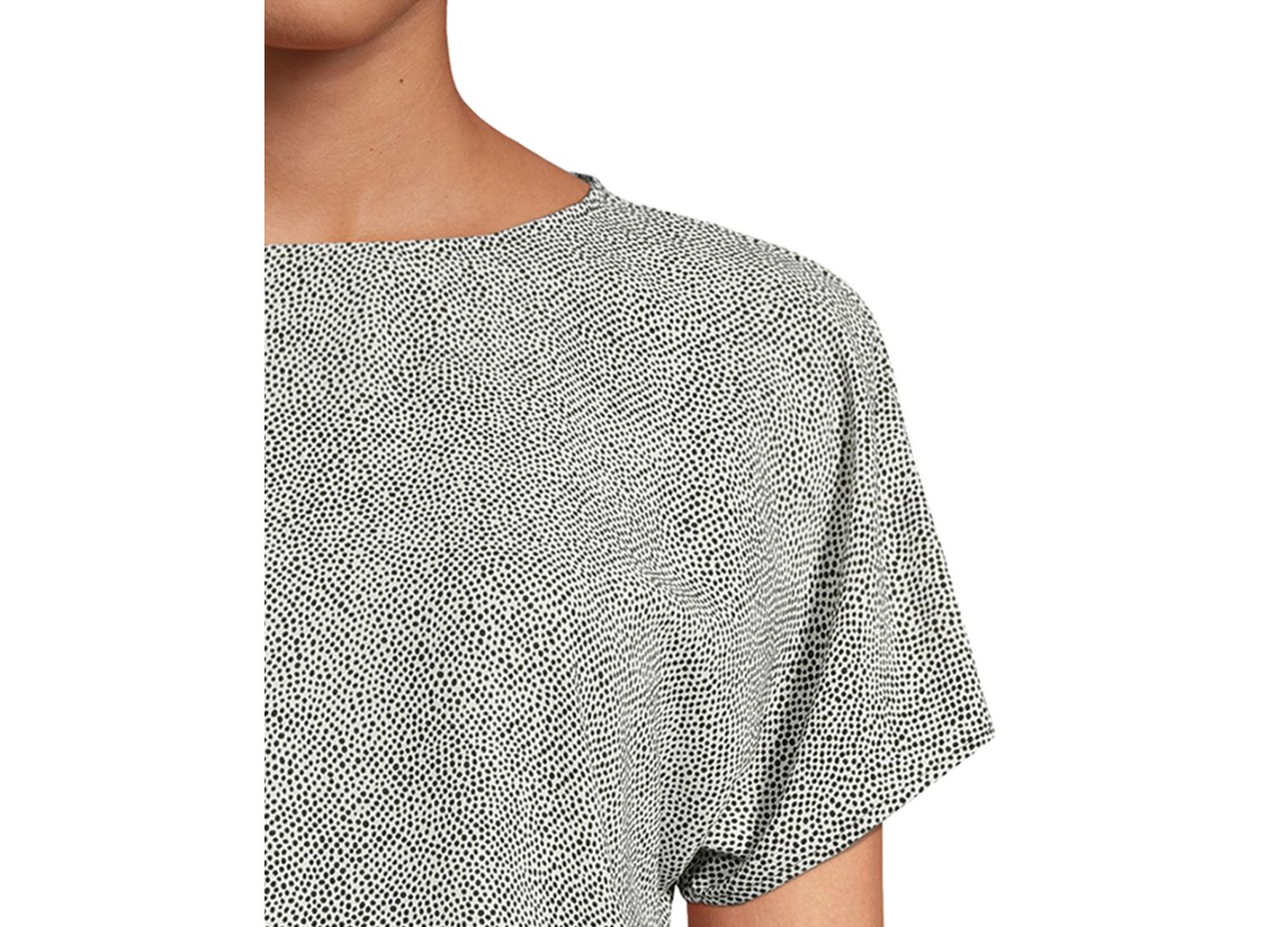 Petite Printed Boat-Neck Top