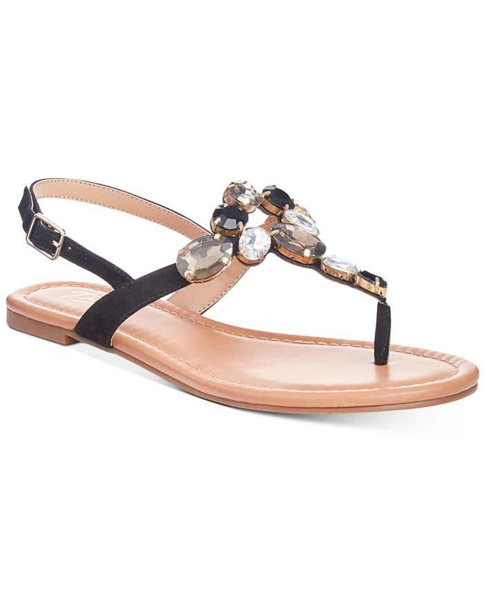 Thalia Sodi Jace Jewel Thong Flat Sandals, Created for Macy's - Macy's