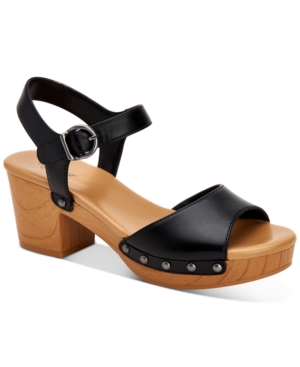 Style & Co Women's Anddreas Platform Block-heel Sandals, Created For Macy's In Black