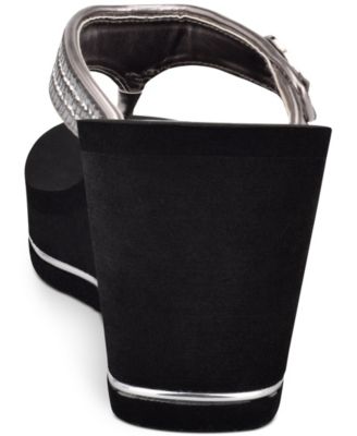 Sarraly Eva Logo Wedge Slip On Flip Sandals