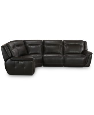 Lenardo 5-Pc. Leather Sectional with 2 Power Motion Recliners, Created for Macy's