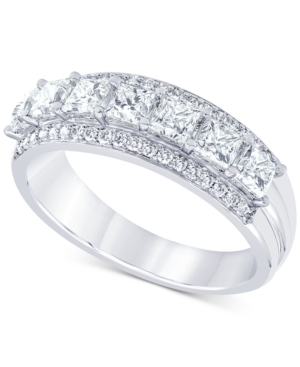 Diamond (1-1/4 ct tw) Princess Anniversary Band in 14K White Gold