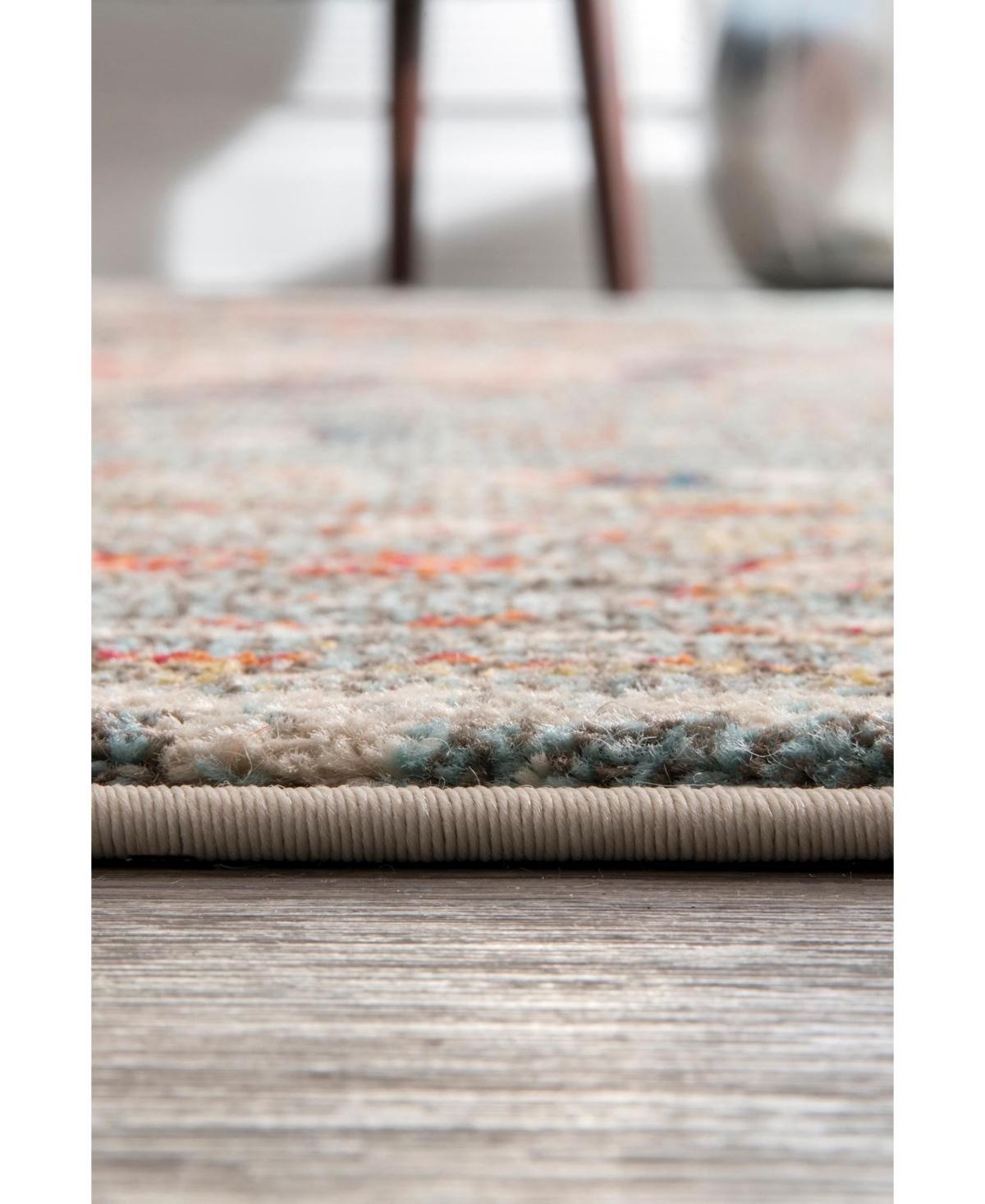 nuLoom Casablanca Distressed Persian SaritaArea Rug - Gray