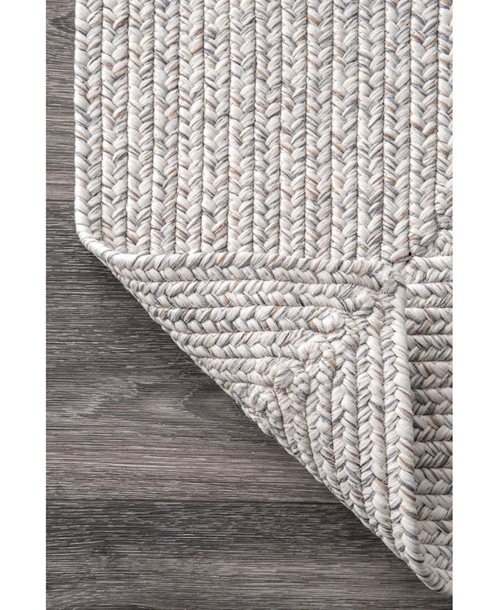 nuLoom Festival Braided Lefebvre Ivory 7'6" x 9'6" Area Rug Macy's