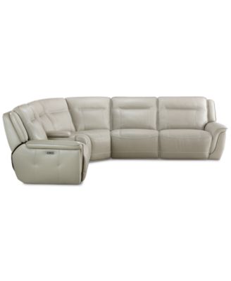 Lenardo 6-Pc. Leather Sectional with 3 Power Recliners and Console, Created for Macy's
