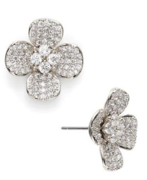 image of Eliot Danori Cubic Zirconia Pave Flower Stud Earrings, Created for Macy-s