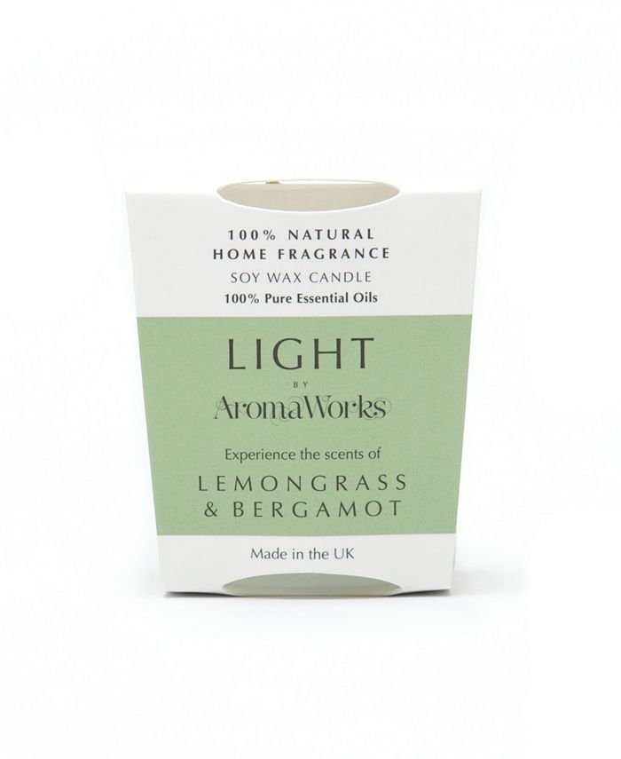 AromaWorks Light Range Lemongrass and Bergamot Candle, 2.65 oz Macy's