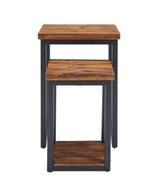 Claremont Rustic Wood Nesting End Tables Set