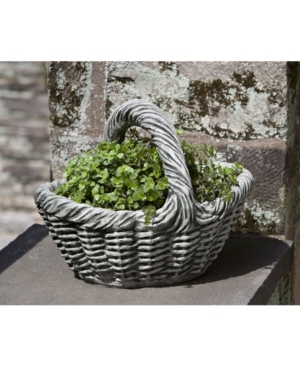 Campania International Basket Planter With Handle In Light Gray