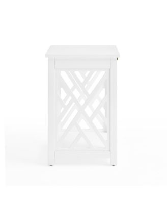 Coventry Wood End Table with Tray Shelf and Bottom Shelf