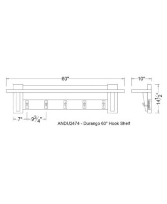 Durango Industrial Wood Coat Hook Shelf and Bench Set