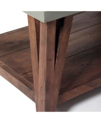 Brookside Cement-Top Wood Entryway Coat Hook and Bench