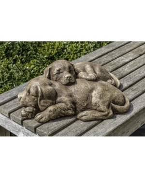 Shop Campania International Nap Time Puppies Garden Statue In Heather Gray