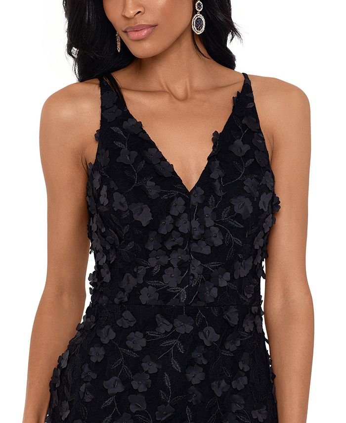 xscape raised floral gown