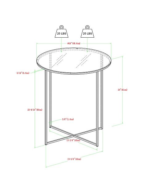 Walker Edison 2Piece Round Coffee Table Set & Reviews Furniture Macy's