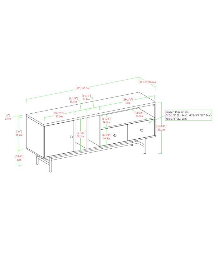 Walker Edison Modern TV Console with Record Storage Macy's