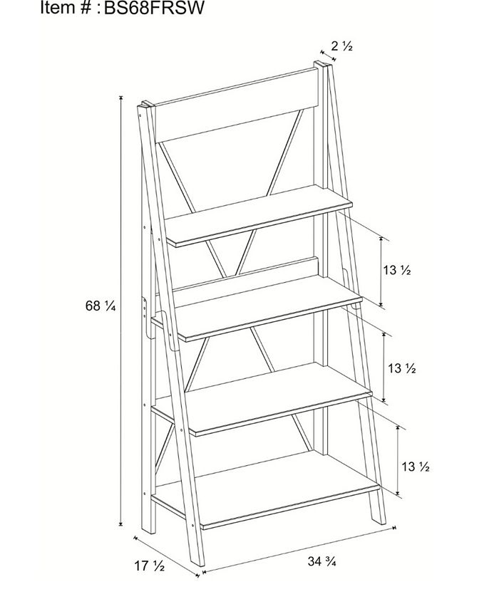 Walker Edison Solid Wood Ladder Bookshelf Macy's
