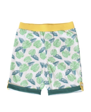 image of Kinderkind Little Boys Pull On Tropical Leaf Knit Shorts