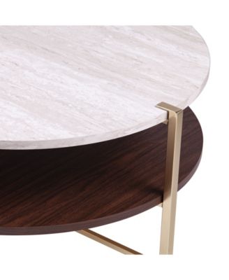 Valera Round Faux Marble Cocktail Table