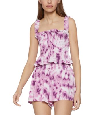 BCBGeneration - Tie-Dyed Smocked Cropped Top