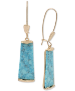 image of Robert Lee Morris Soho Gold-Tone Geometric Linear Drop Earrings